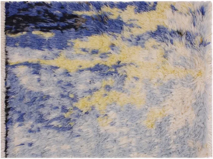 Rustic Moroccan Arron Blue/Gray Wool Rug – 2’0” x 3’2”