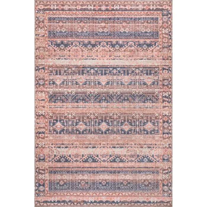 Shandi Distressed Moroccan Machine Washable Area Rug