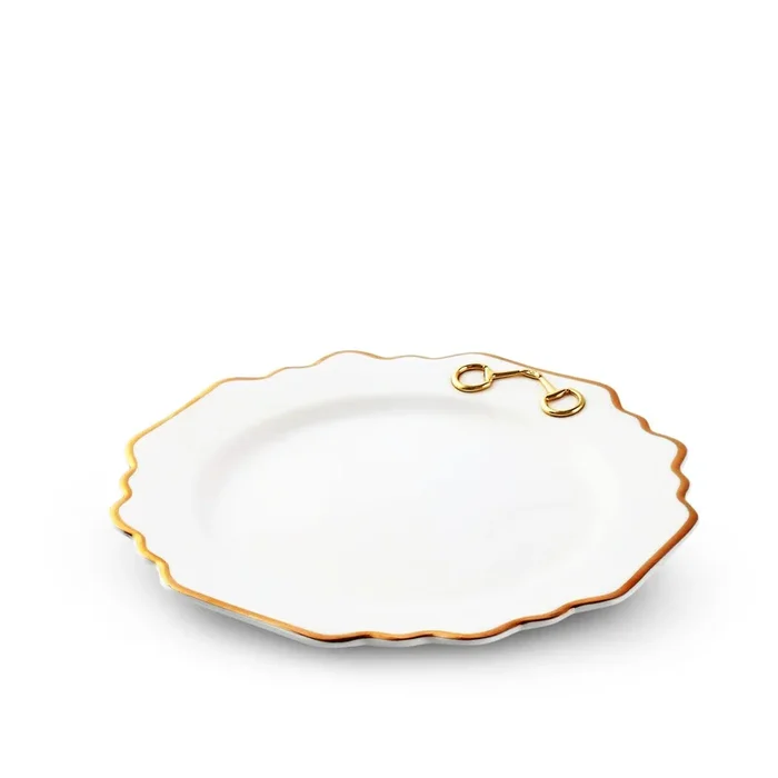 Snaffle Bit Gold Scallop Salad Plate