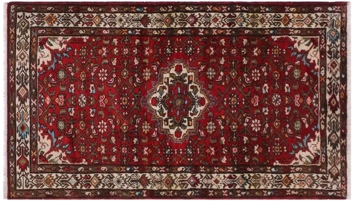 Vintage Antique Persian Kashan Jerry Wool &Silk Runner – 3’5” x 7’0”