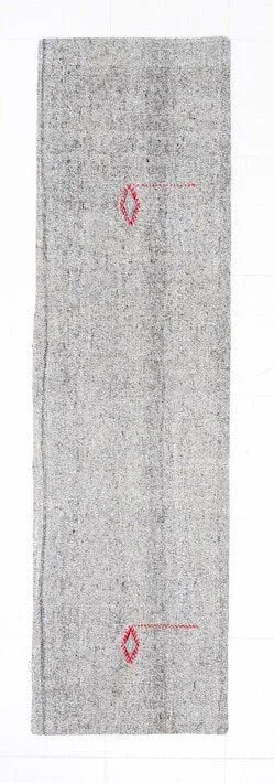 Vintage Flatweave Kilim Runner Hallway 2’2″ x 7’8″ ft, Grey