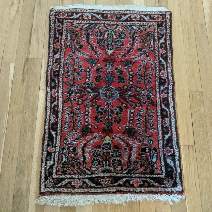 Vintage Rug, 1′ 11 x 2′ 11 Red