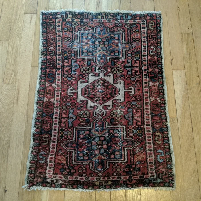 Vintage Rug, 1′ 11 x 2′ 8 Red