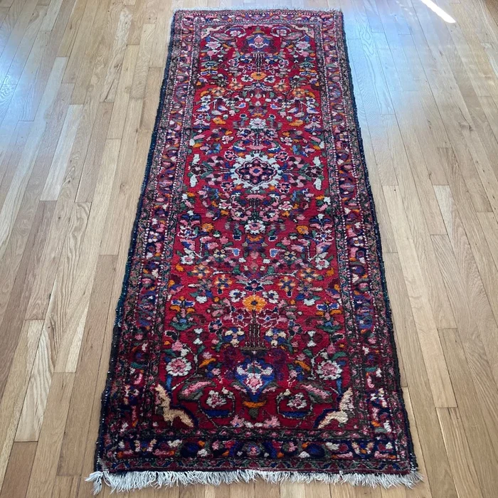 Vintage Rug, 2′ 7 x 7′ Red