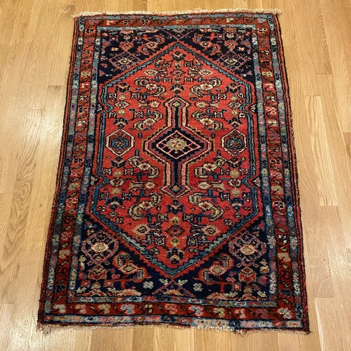 Vintage Rug, 2′ 8 x 3′ 10 Red