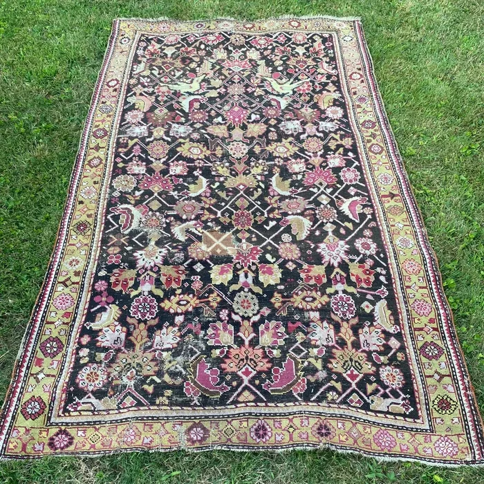 Vintage Rug, 4′ 2 x 7′ Brown